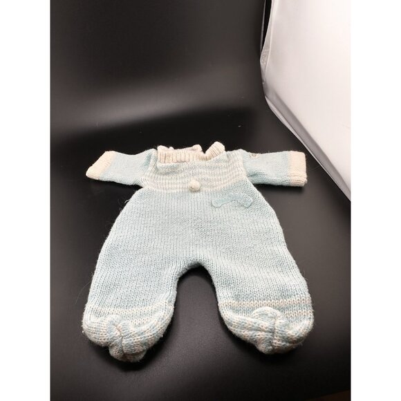 CPK Cabbage Patch Kids Vtg Baby Bean Butt BBB Blue Knit Sleeper Outfit RARE - Picture 7 of 10